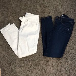 WHITE ONLY LOFT skinny jeans 0
